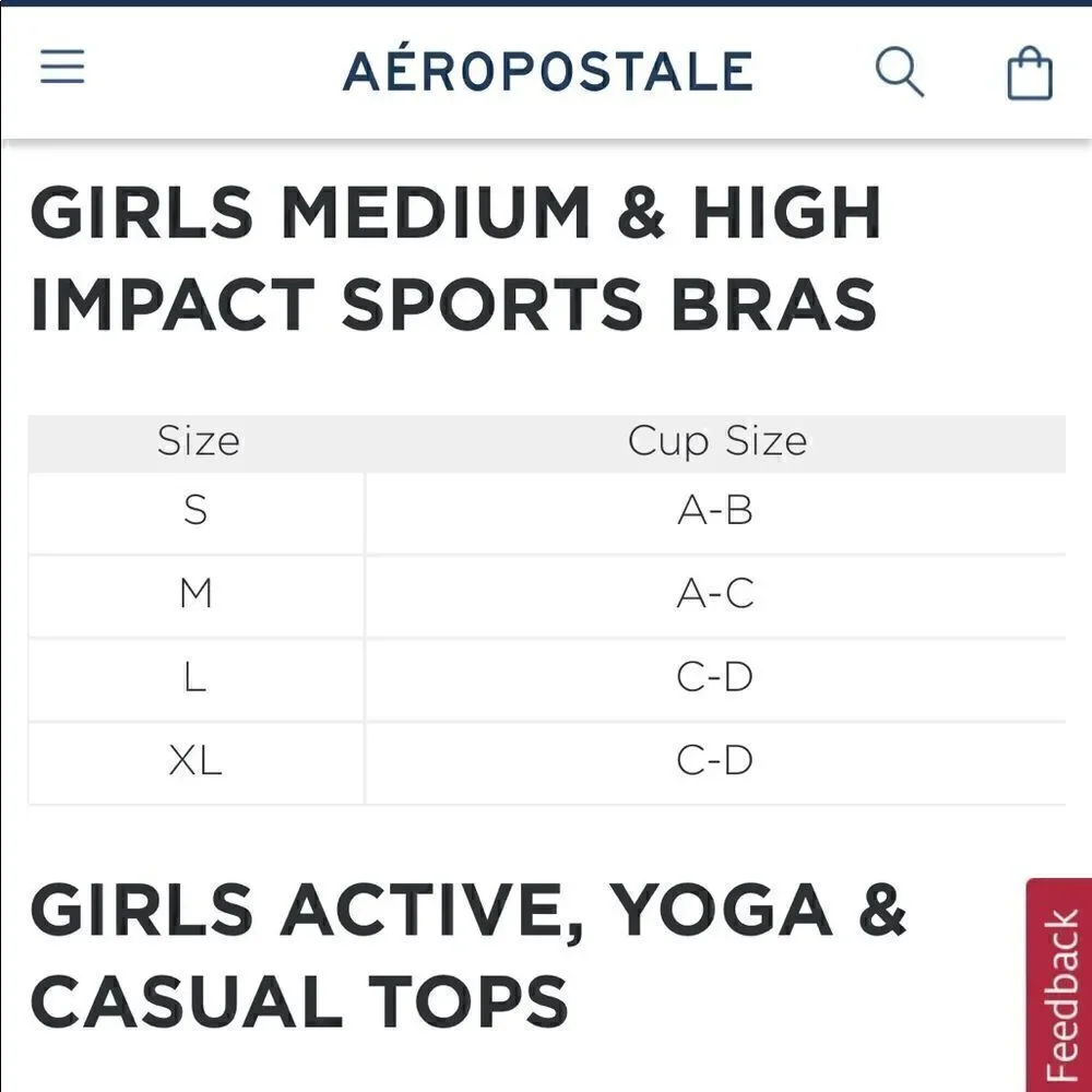 AEROPOSTALE Black Logo Band Racerback Sports Bra